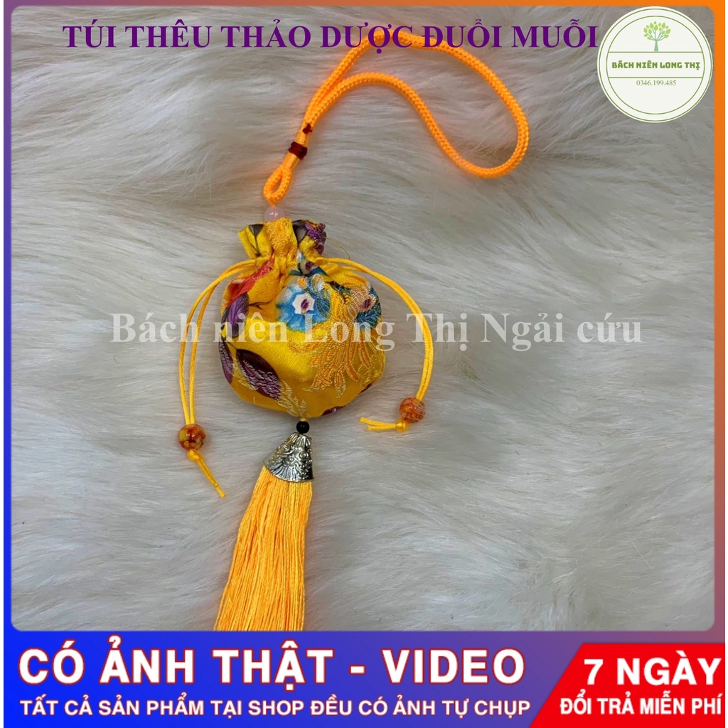 Túi thơm thảo mộc xua muỗi ô tô, cài áo cho bé, treo túi xách, treo tủ quần áo Bách Niên Long Thị, phong cách cổ trang