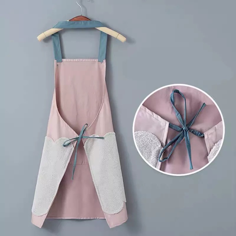 Tạp dề nấu bếp có túi ở giữa hình hoa thỏ xinh xắn - giao ngẫu nhiên