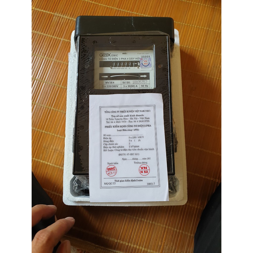 Công tơ điện 3 pha 100A có giấy kiểm định loại tốt(như hình)