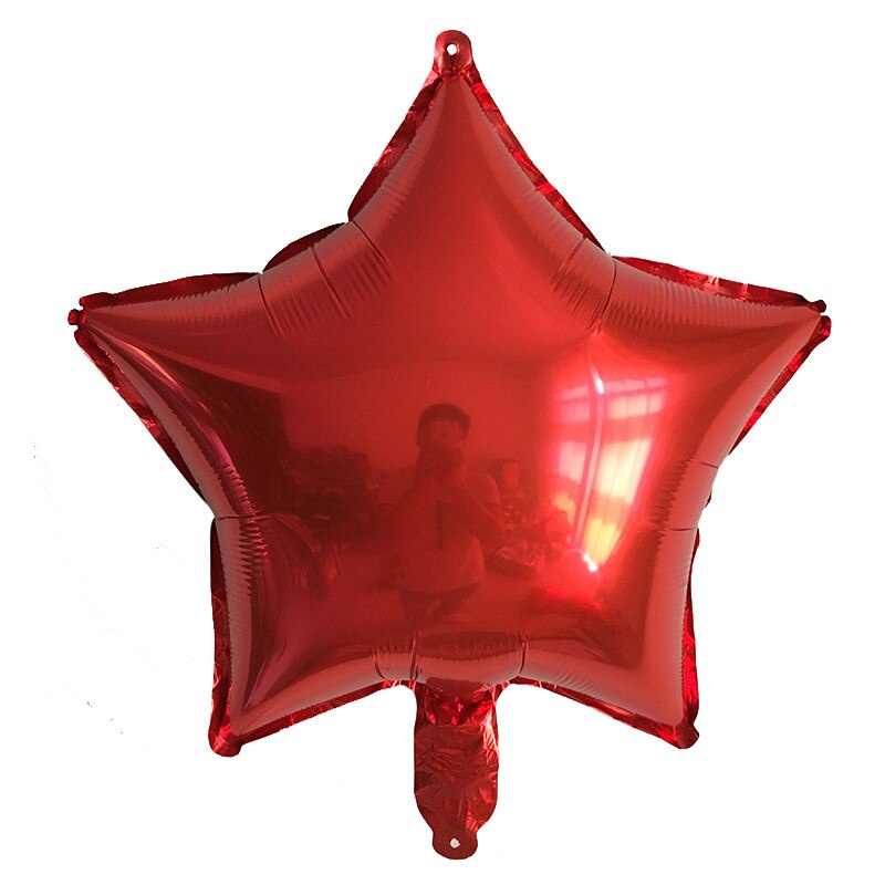 Bong bóng lá nhôm hình ngôi sao/ trái tim 18 inch trang trí tiệc cưới tùy chọn màu sắc
