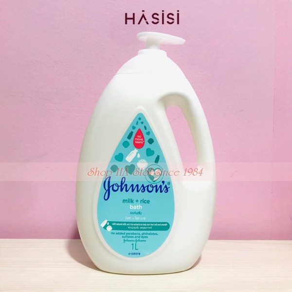 Sữa Tắm JOHNSON - Milk + Rice Bath No More Tear 1000ml - Mẫu Mới