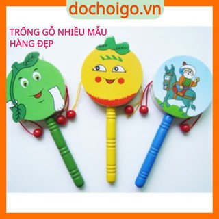Đồ chơi lục lạc trống gỗ cho bé, đồ chơi âm thanh phát triển trí tuệ dochoigo.vn