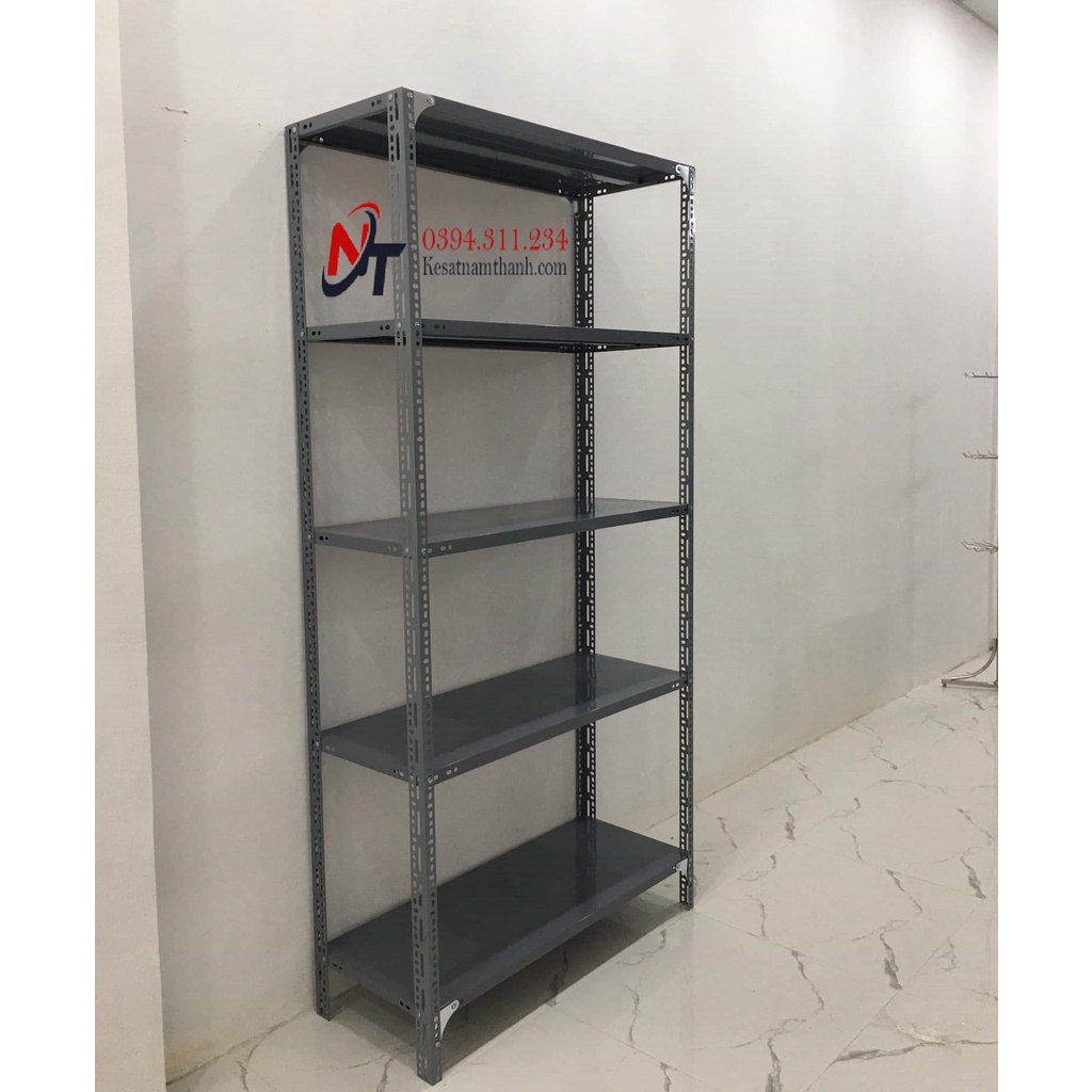 Kệ sắt v lỗ 5 tầng Cao 1m8 x dài 80cm x rộng 30