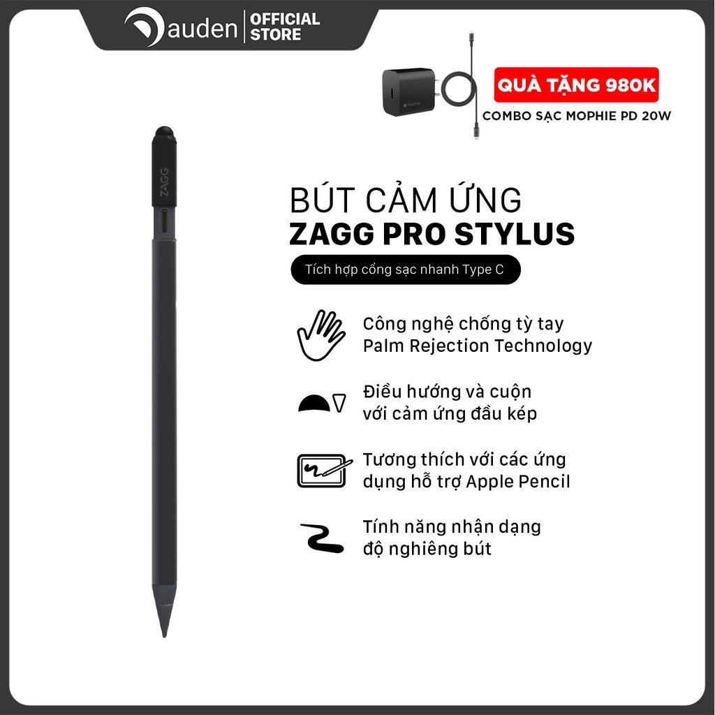 [Mã 157ELSALE hoàn 7% đơn 300K] Bút cảm ứng ZAGG-Pro Stylus Pencil