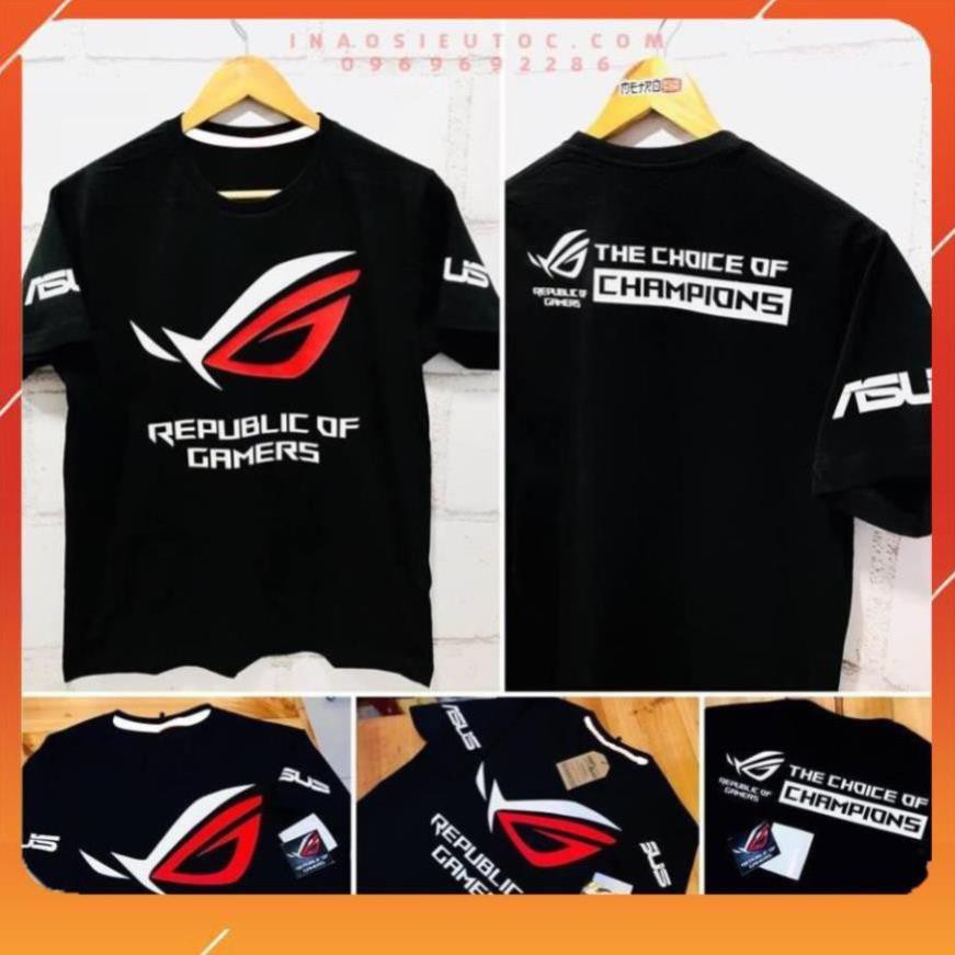 🔥HOT🔥 áo thun unisex in game Asus ROG - áo game PUBG - FF - áo team đẹp giá rẻ