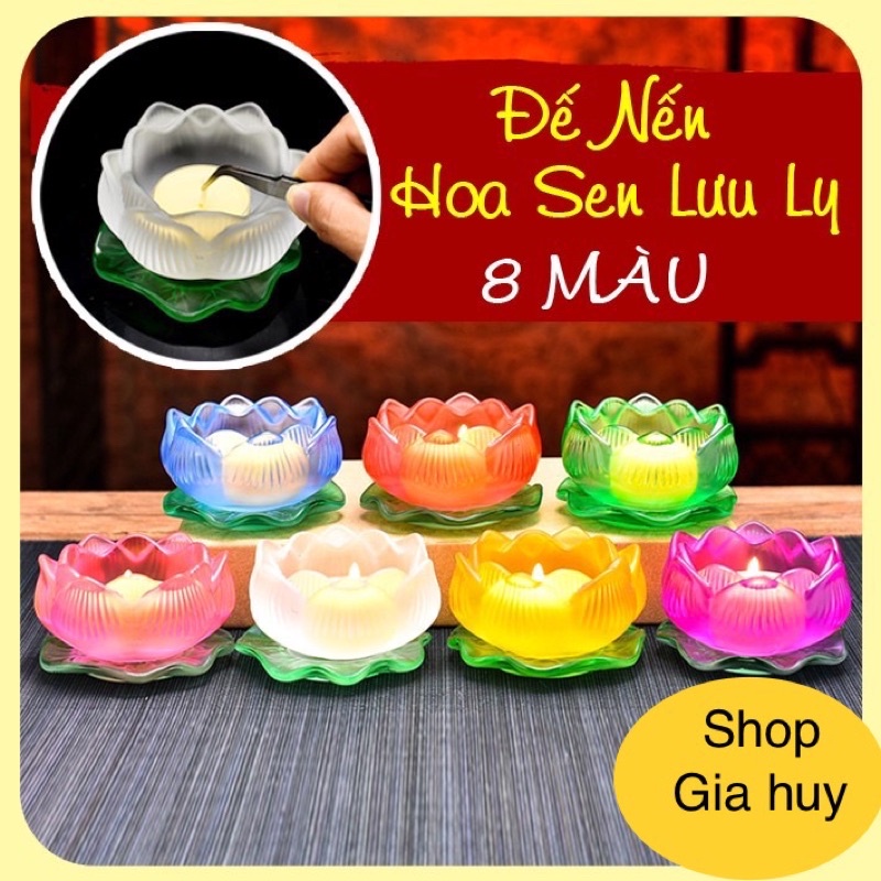 Đế Nến hoa sen lưu ly ✅nhiều màu ✅ chất lương tốt ➕ giá sẻ