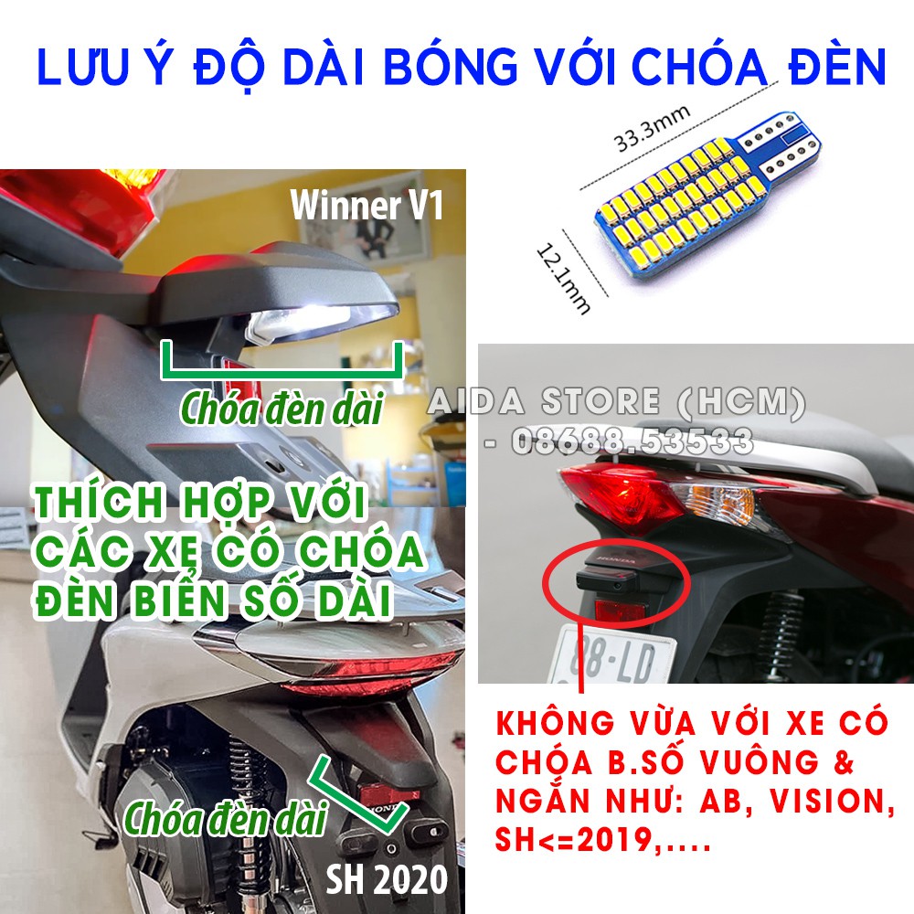 [Giá 01 cái] LED biển số, đèn trần 33 chip chuyên dụng T10 12v cho xe máy, ô tô