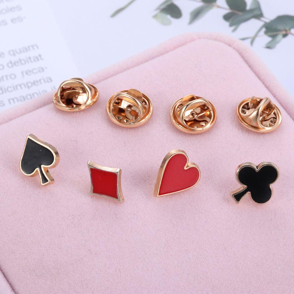 Set 4 Ghim Cài Áo Hình Bài Poker Ngộ Nghĩnh