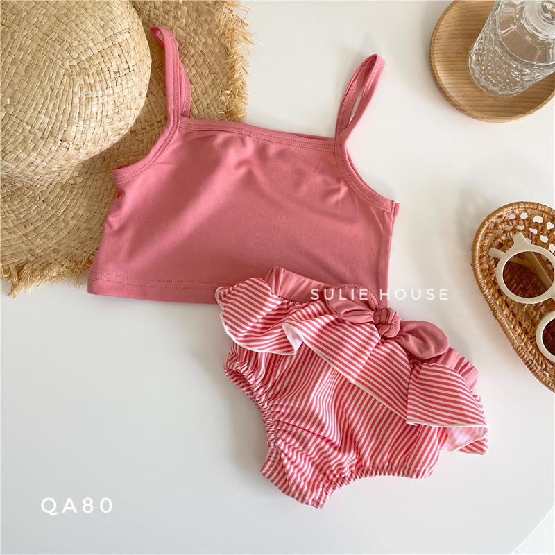 Set bộ bơi 2 chi tiết đỏ san hô - QA80
