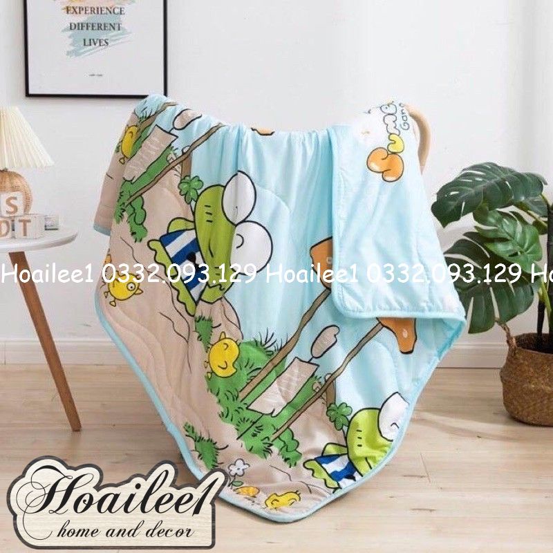 Mền cho bé vải cotton đũi mềm mịn thoáng mát, chăn hè thu cho bé đi học 1m1x1m5