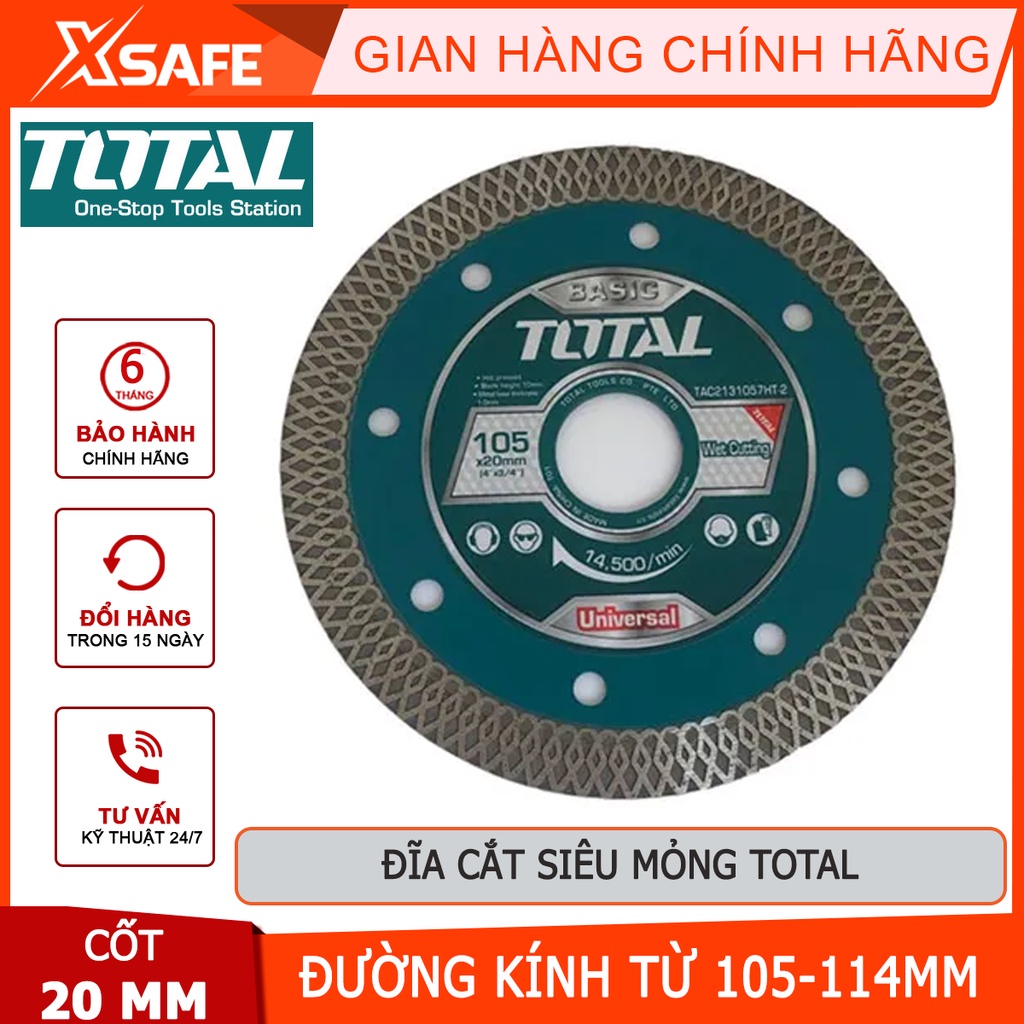 Đĩa cắt siêu mỏng TOTAL chuyên dùng cắt ngói, gốm, đá, gạch, đá cẩm thạch, không cắt được gạch men -
