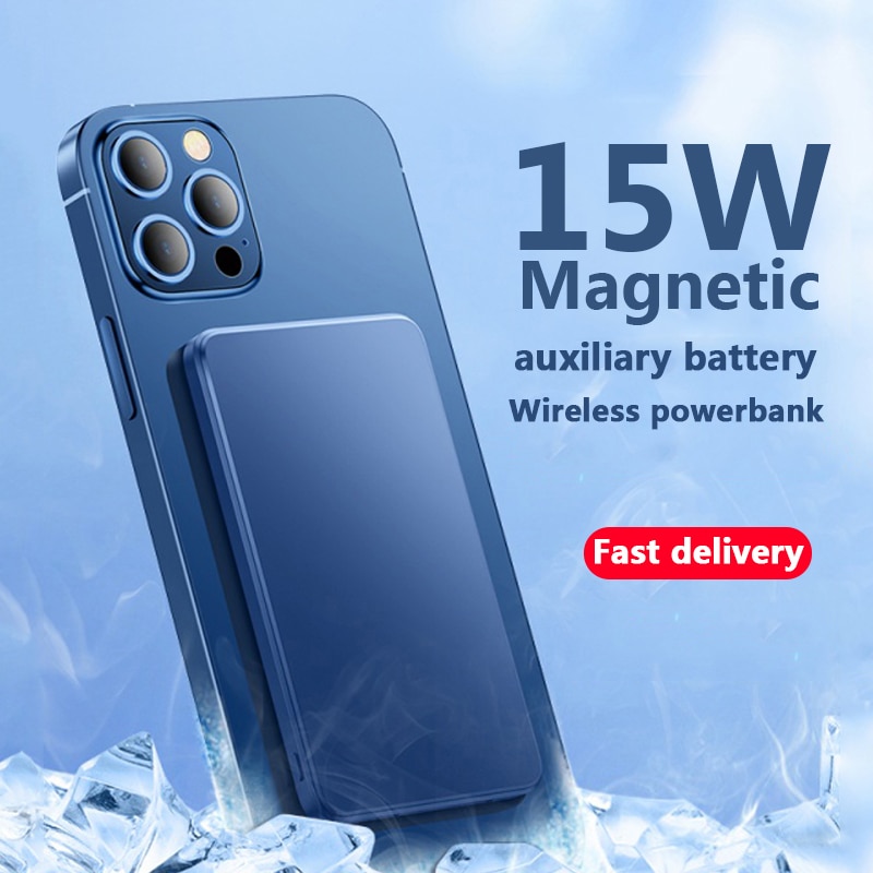 Sạc Dự Phòng Không Dây 15w 10000mAh Cho Iphone 12 Pro Max 12 Mini 2021 Samsung S20 S21 Note 10 20 Pro