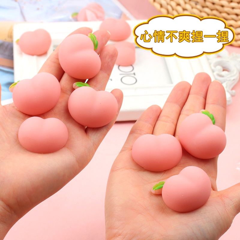 Cute Peach-shaped Squeeze Toy for Stress Relief