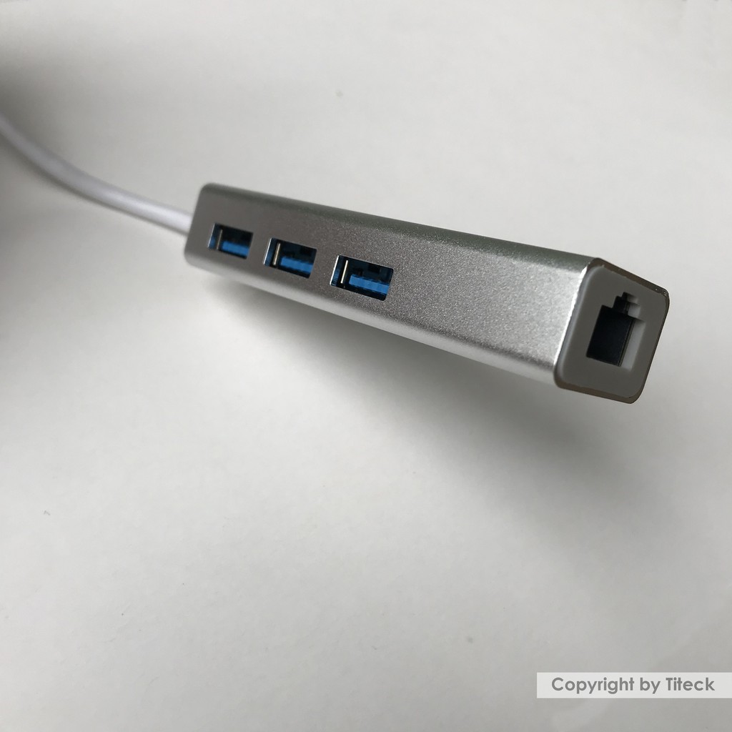 Cáp chuyển USB Type c to LAN + 3 Port USB 3.0 vỏ nhôm - HUB Conventer