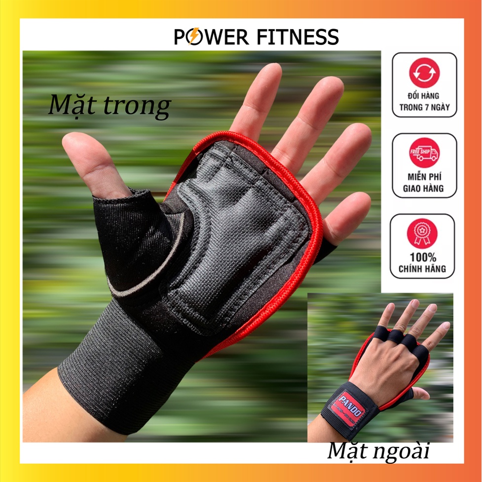 Găng tay tập gym nam nữ hở ngón phượt xe máy Power Fitness B2021