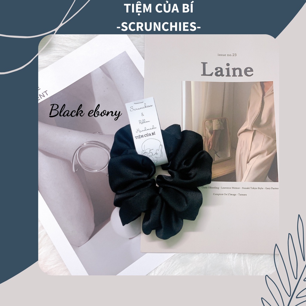 [Hàng thiết kế] Scrunchies dây cột tóc handmade size to siêu phồng vải lụa cao cấp hot trend dành cho bạn gái