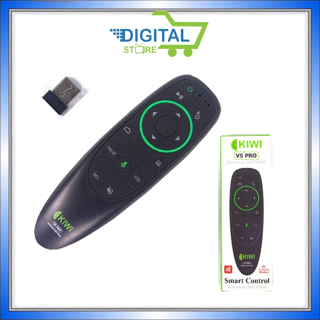 Điều khiển giọng nói Kiwi V5 Pro , Remote voice bay cho box androi 7 trở lên