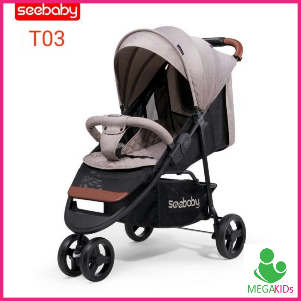 XE ĐẨY TRẺ EM CAO CẤP NHIỀU TƯ THẾ SEEBABY T03 (KÈM ĐỆM + MÀN)