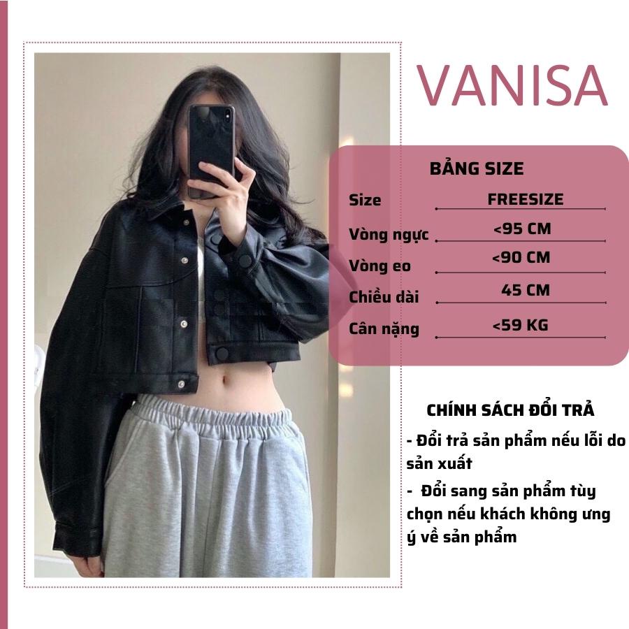 Áo khoác da nữ croptop basic phong cách cá tính trẻ trung năng động mặc đi chơi đi học đi làm VANISA AK007