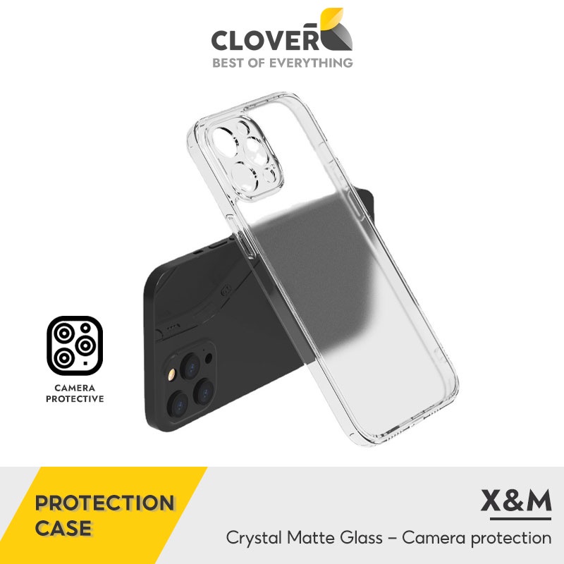 Ốp Lưng Nhám Chống Sốc X&amp;m Cloverb Siêu Mỏng Chống Bám Vân Tay Không Ố Vàng Bảo Vệ Camera Màn Hình Cho Ip 13 12 Pro Max