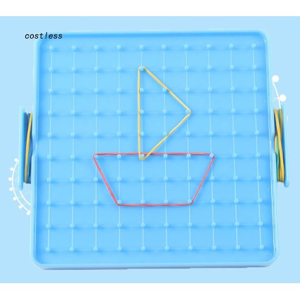 Bảng đinh/ bảng chun 2 mặt 16x16cm cho bé học tạo hình