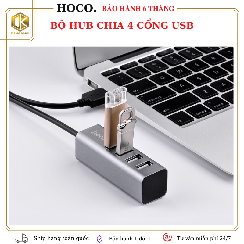 Hub chia cổng usb - bộ 4 cổng usb hoco HB1-hàng chính hãng