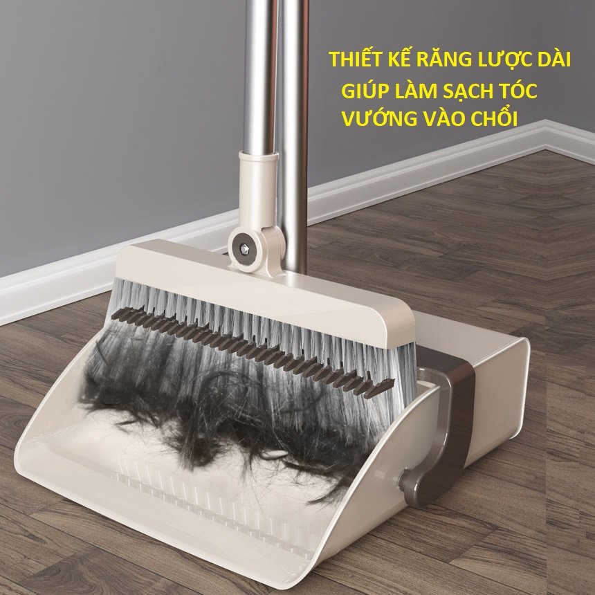 Bộ chổi quét nhà thông  xoay 180 độ kèm hót rác gấp gọn cao cấp siêu tiện dụng - Hàng chính hãng