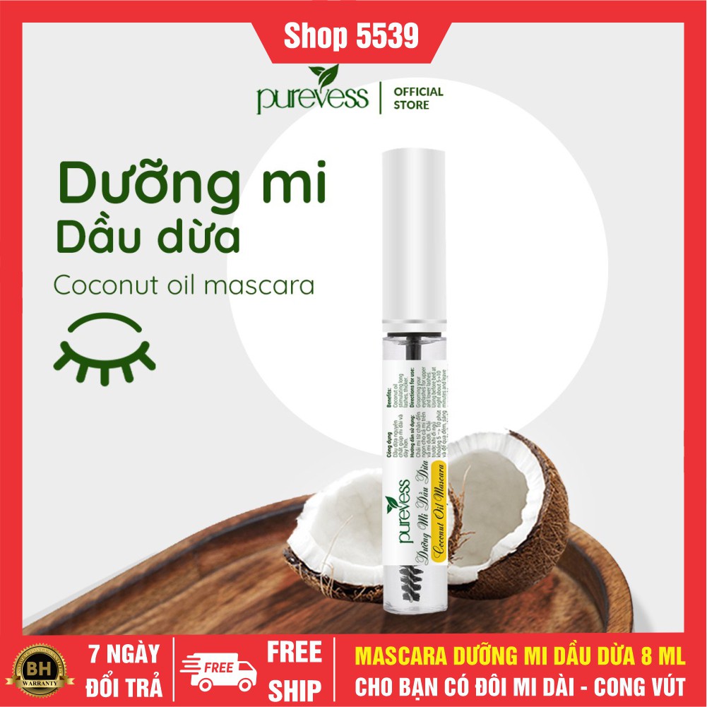 Dầu dừa dưỡng mi dung tích 8ml, dưỡng mi dầu dừa nguyên chất giúp mi dài và dầy hơn - Shop 553