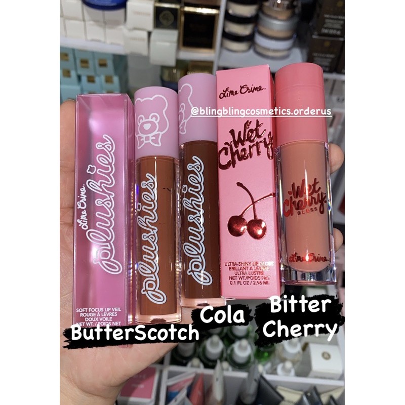 Son Lime Crime Plushies màu Cola, Butterscotch, Bitter Cherry