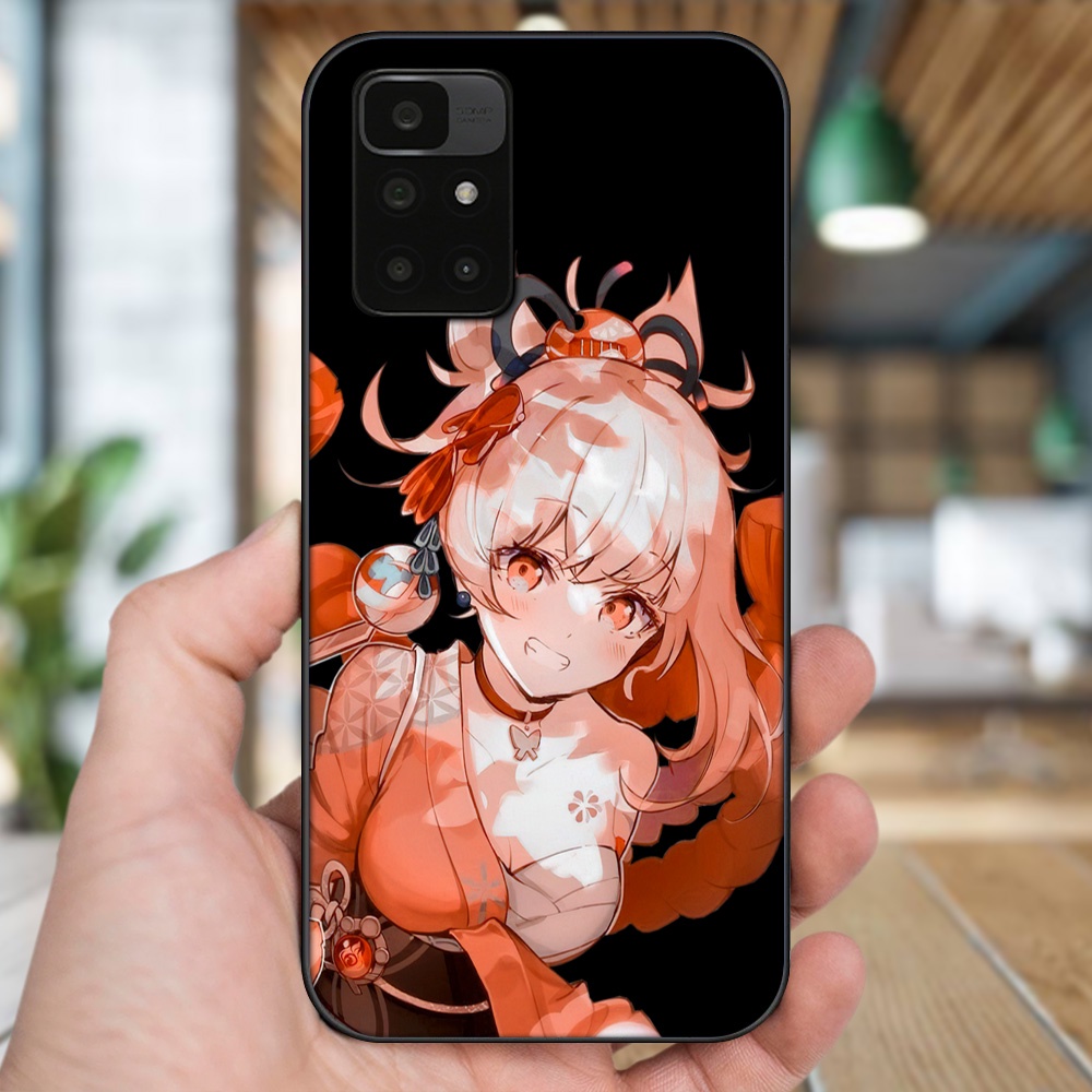 Ốp lưng Xiaomi Redmi 10 viền đen in hình Yoimiya Genshin Impact