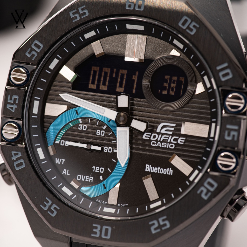 Đồng Hồ Điện Tử Nam Casio Edifice WATCHSTORE ECB-10PB-1ADF Thiết Kế Mặt Kính Khoáng 48.5mm, Dây Cao Su, Vỏ Thép Không Gỉ