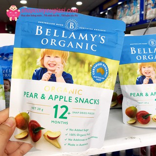 Snack Bellamy's Organic Lê Và Táo Sấy 20g