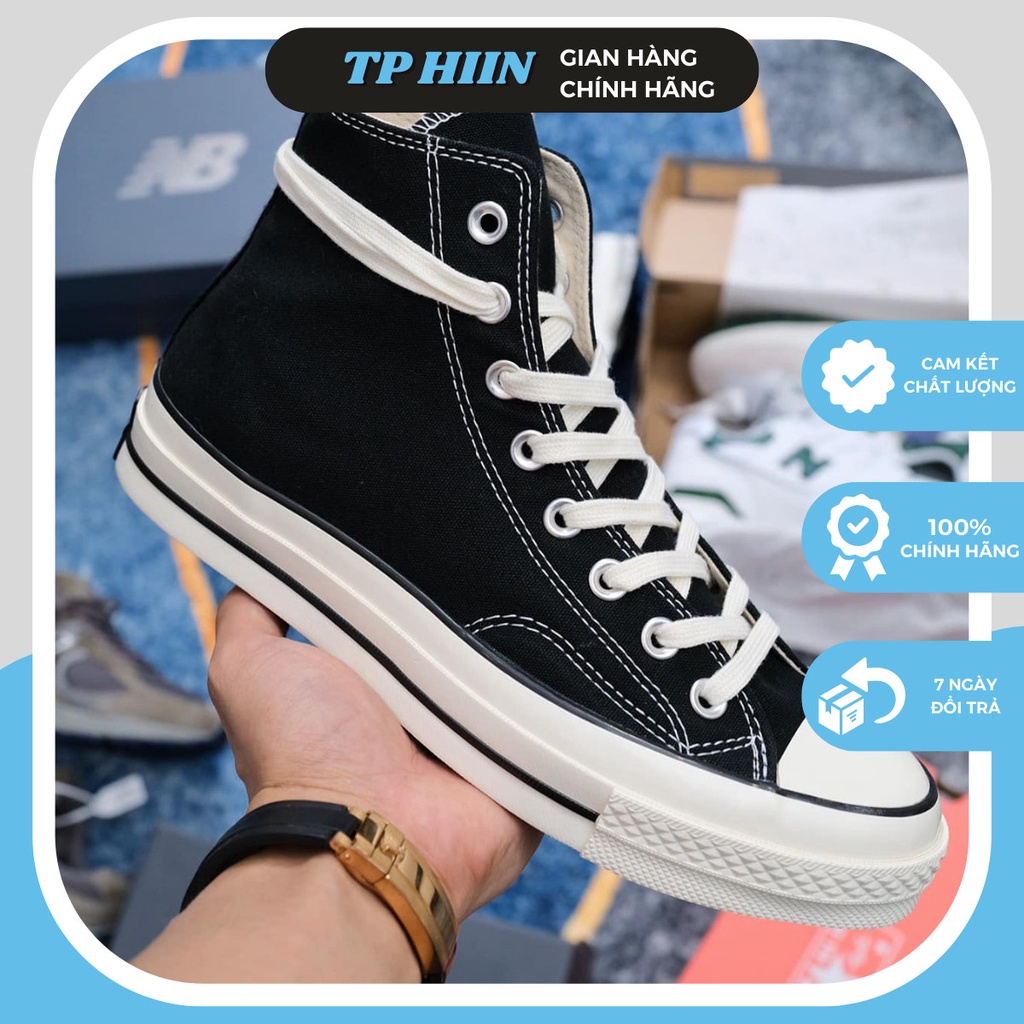 Giày thể thao 𝐂𝐎𝐍𝐕𝐄𝐑𝐒𝐄 1970s cổ cao thấp, Giày CV Đen Trắng, Mũi bóng,Chuẩn lót xanh