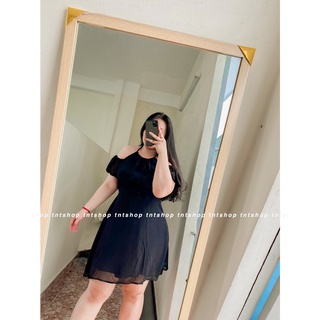 ĐẦM VOAN CỔ YẾM TRỄ VAI [ TNT SHOP BIGSIZE 60KG- 90KG ]