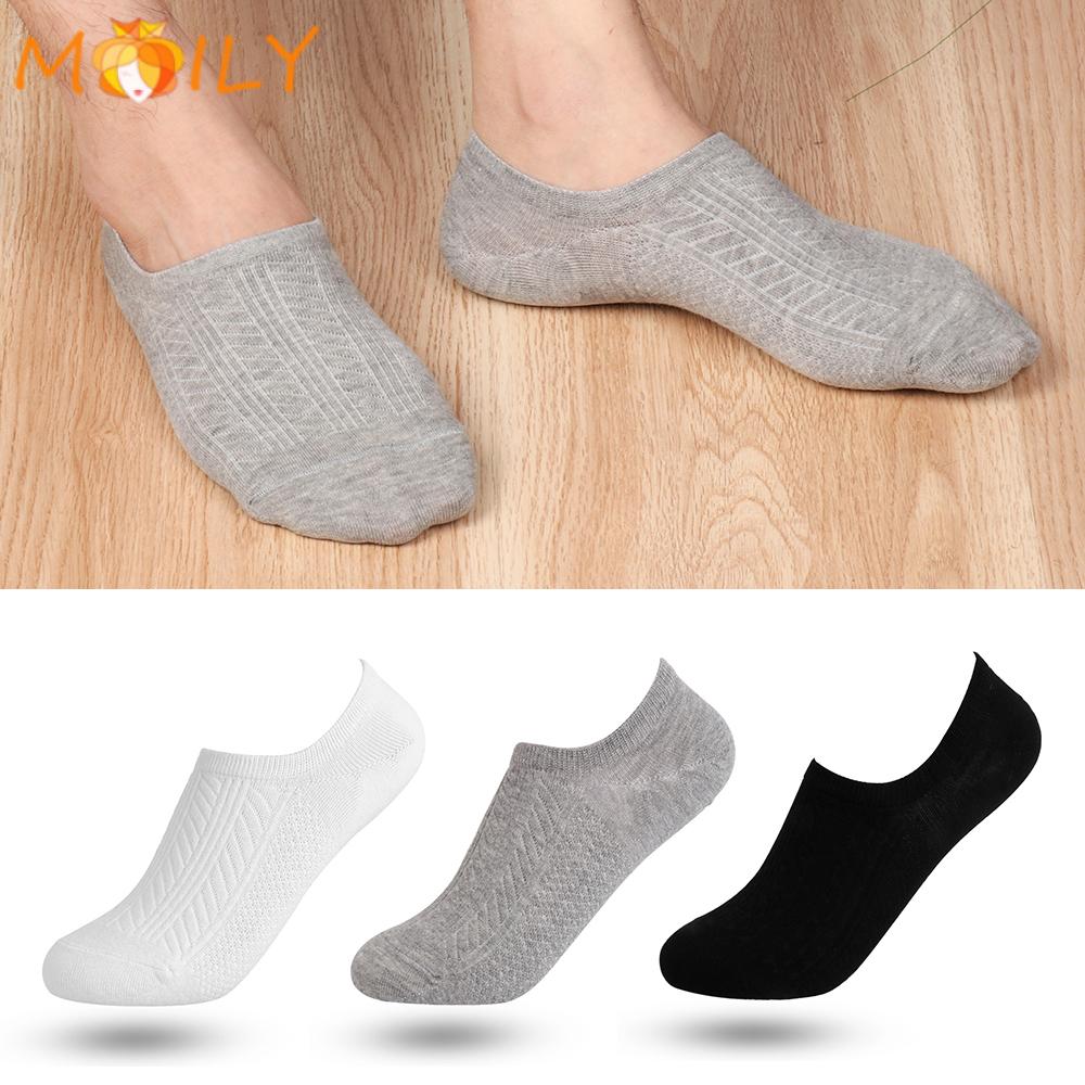 (Hàng Mới Về) Set 1 / 3 Cặp Vớ Cotton Cổ Thuyền Kháng Khuẩn Thoáng Khí Nhiều Màu Cho Nam