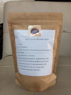 Zip 500gr bột ca cao nguyên chất