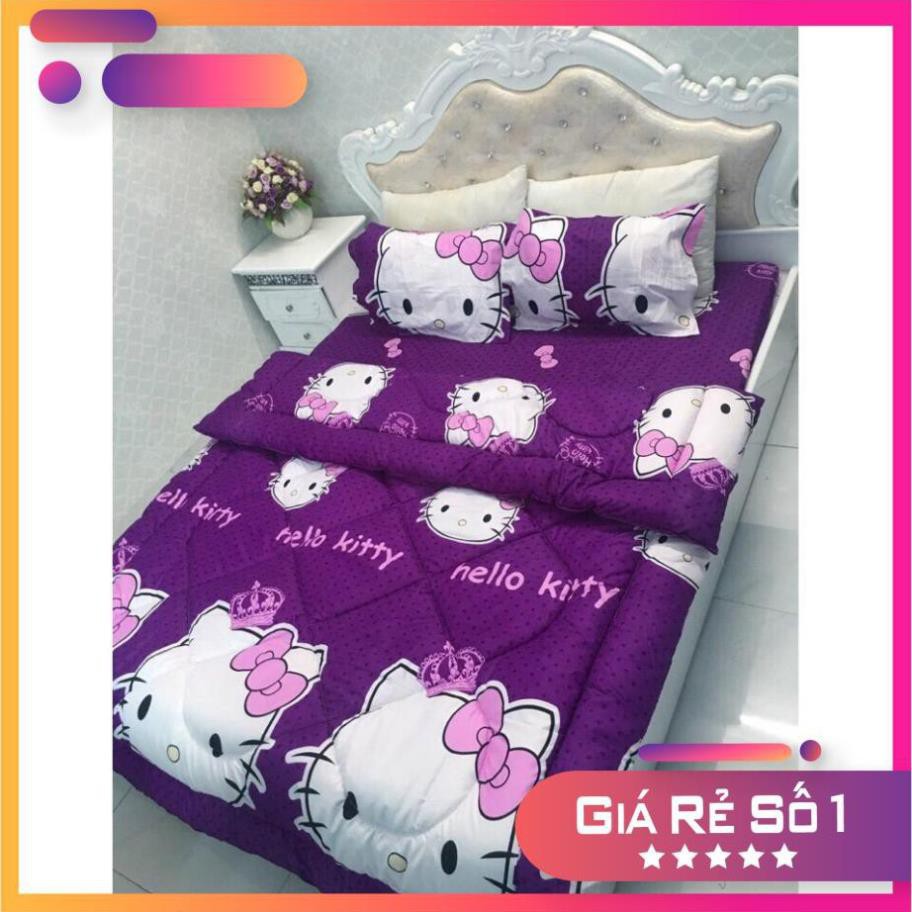 Bộ chăn ra cotton 5 món hello kitty