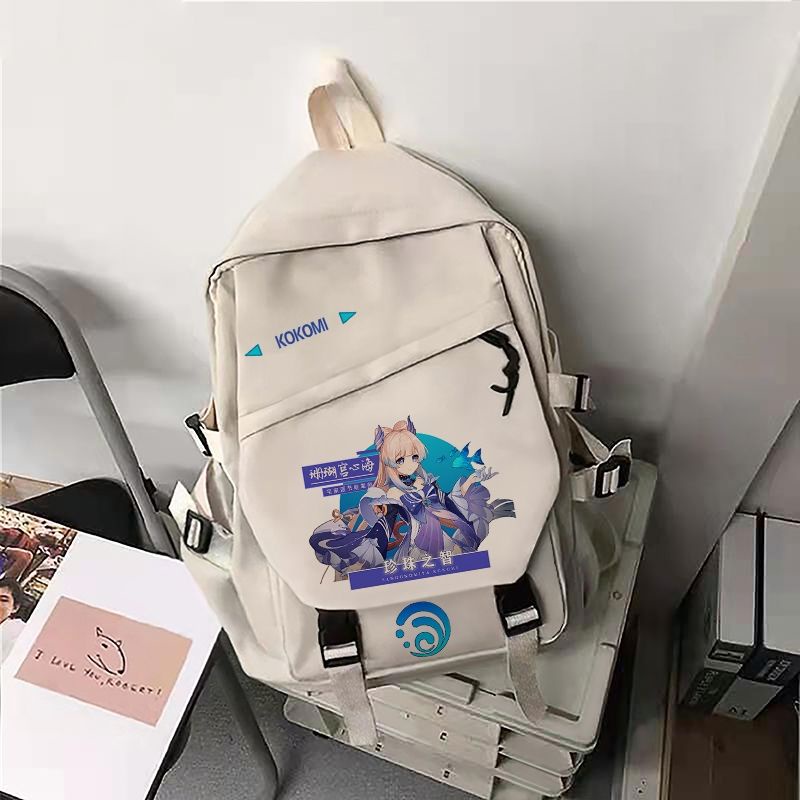 Balo Đi Học Trọng Lượng Nhẹ In Hình Eula Arataki Itto Raiden Shogun shadow Ganyu Albedo Dễ Thương