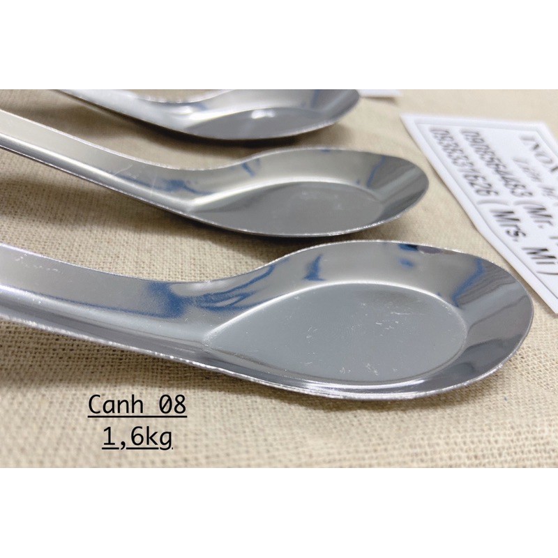 Bộ 5 Muỗng Canh Vuông | Hàng INOX 304 không gỉ