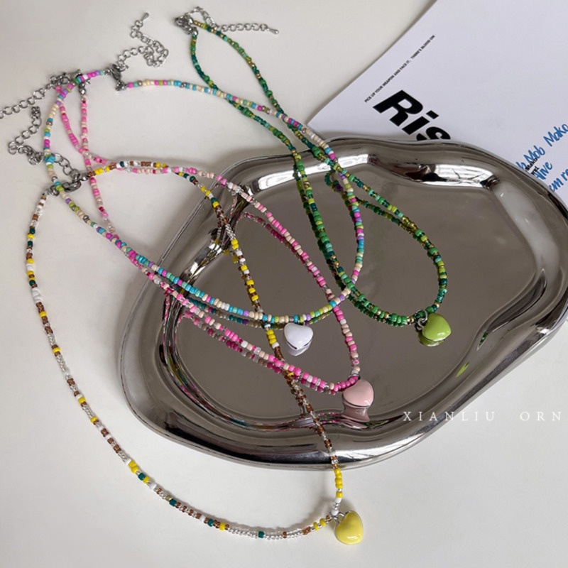 Vòng cổ Chuỗi Hạt Hình Trái Tim Thời Trang Cao Cấp Sang Trọng