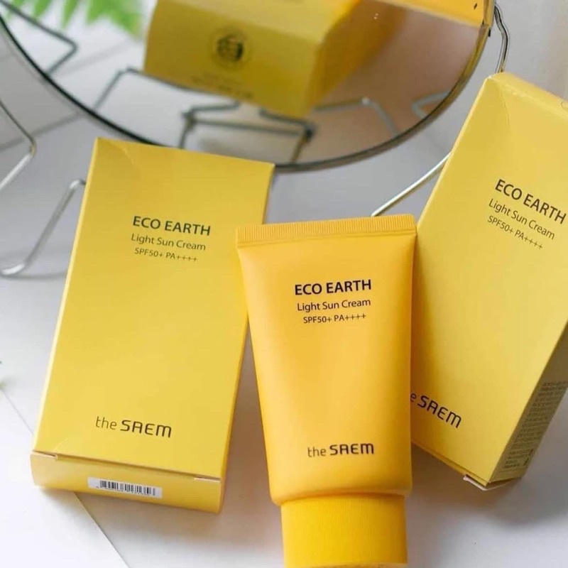 Kem Chống Nắng Eco Earch Pink Sun Cream The Srem Nâng Tone Kiềm Dầu Siêu Tốt