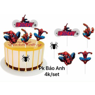 Set giấy 4 siêu nhân trang trí bánh kem