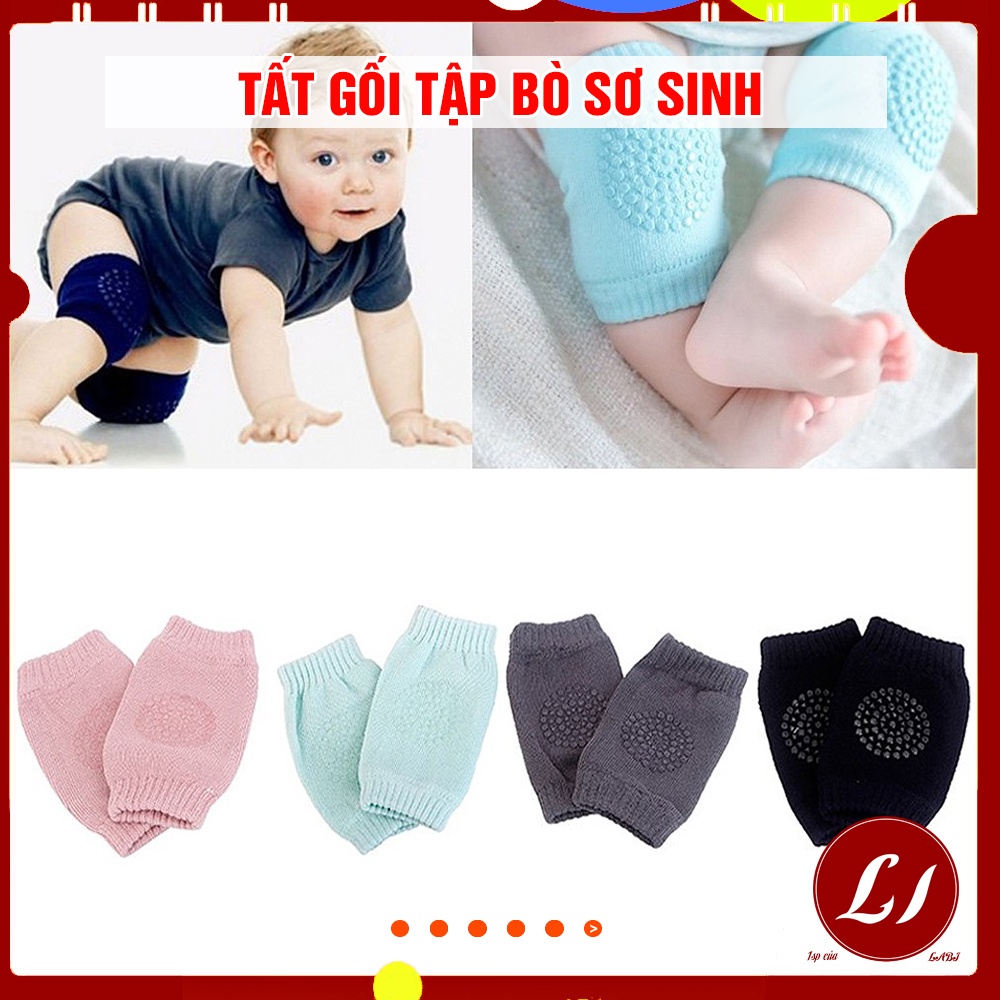 Tất gối tập bò chống trượt cho bé sơ sinh (0 - 7 kg)- Lót Dày Dặn, Êm Ái