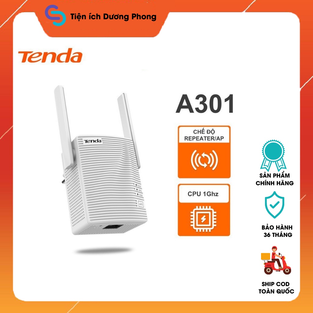 Kích sóng Wifi Tenda A301 bộ kích sóng wifi không dây tốc độ 300Mbps - Hàng chính hãng BH 36 tháng | WebRaoVat - webraovat.net.vn