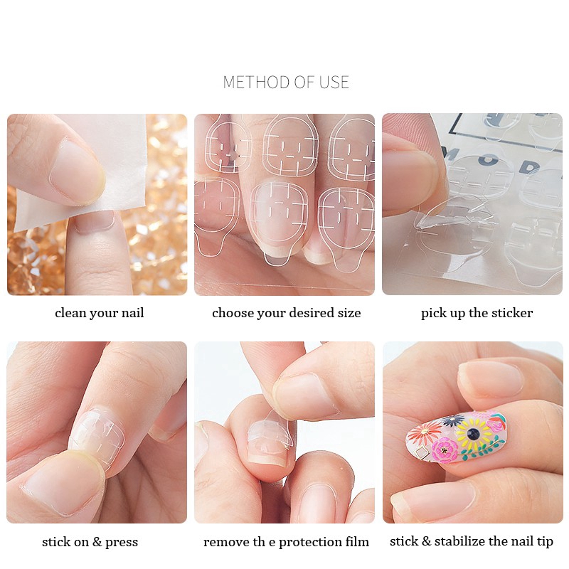 Bộ 24 Sticker Dán Móng Tay Bằng silicone