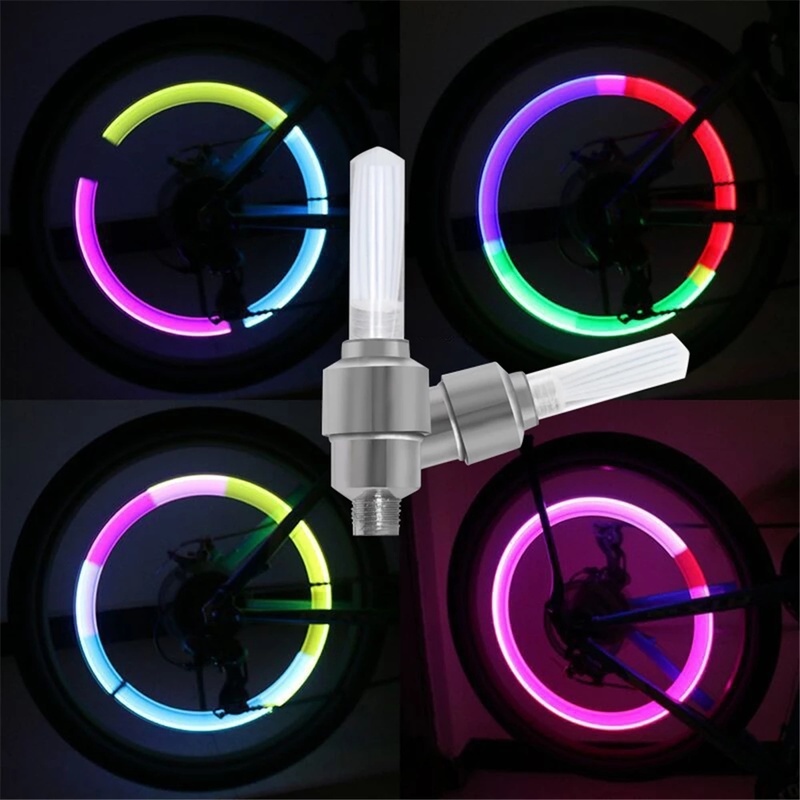 1 Cặp đèn neon gắn bánh xe dùng pin chống nước an toàn cho xe đạp / xe máy