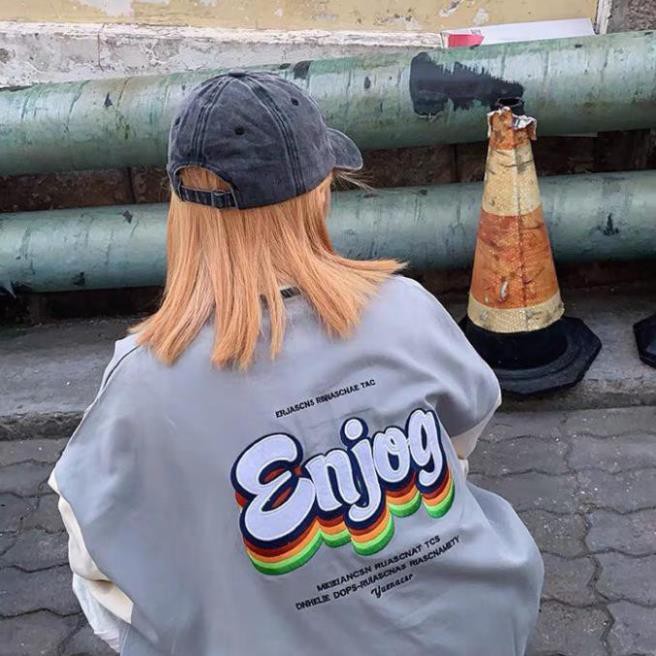 Áo khoác dù bomber unisex bóng chày form rộng Enjoy nam nữ siêu phẩm của năm