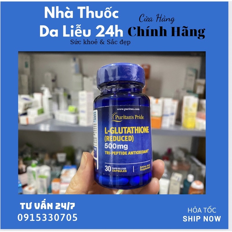 Viên uống trắng da L-Glutathion 500mg L Glutathion Reduced 30 viên - Nhà Thuốc Da Liễu 24h