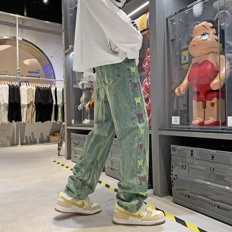 Quần jiean nam ống rộng Denim Loose Fit