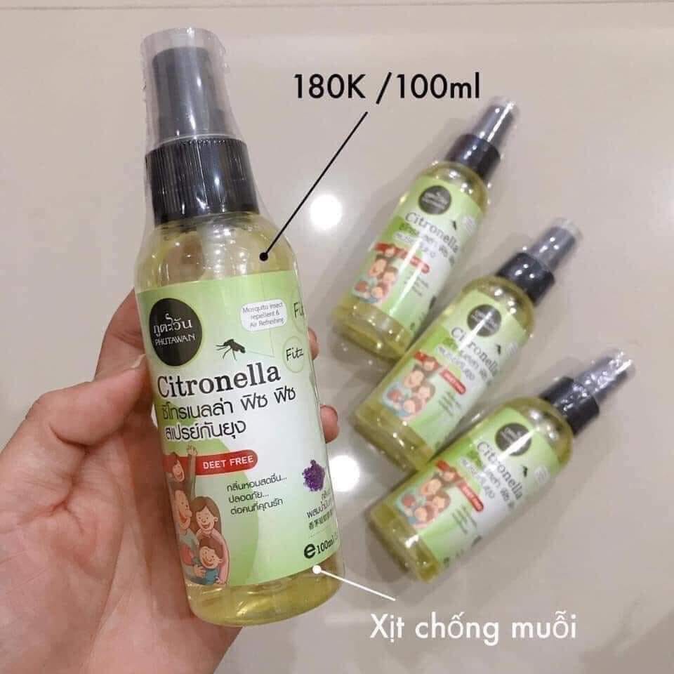 Tinh Dầu Xịt Chống Muỗi  Phutawan Citronella Thái lan 100ml